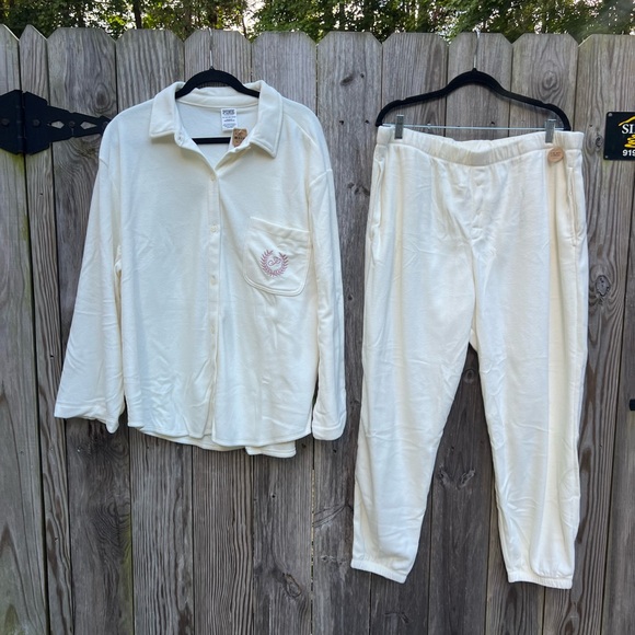 PINK Polar Fleece Jogger Creamer Pajama Set size XXL NWT - Picture 4 of 16